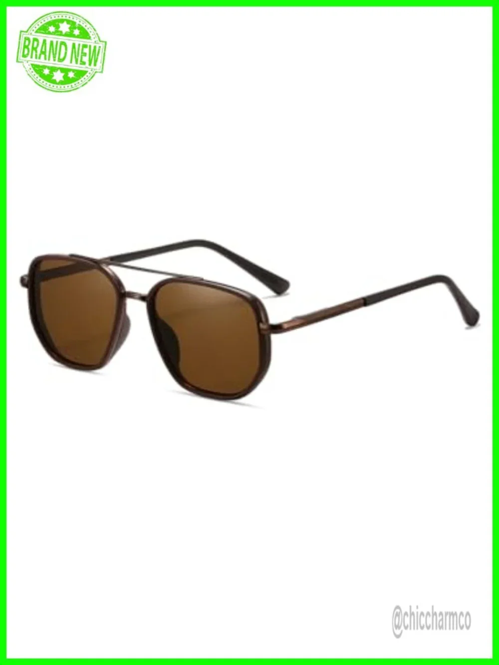 Polarized UV400 Aviator Sunglasses Retro Square Frame Small-Medium Fit